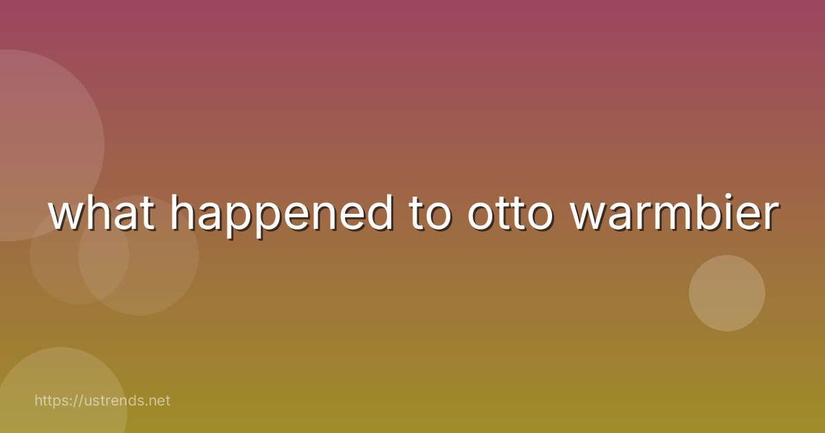 what happened to otto warmbier