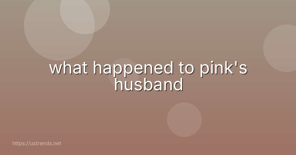 what happened to pink's husband