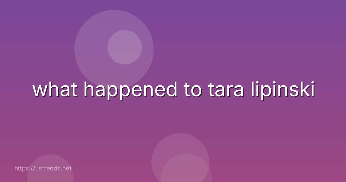 what happened to tara lipinski