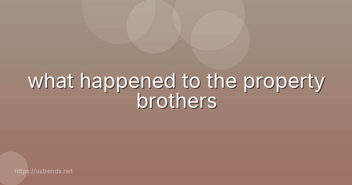 what happened to the property brothers