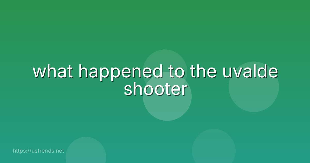 what happened to the uvalde shooter