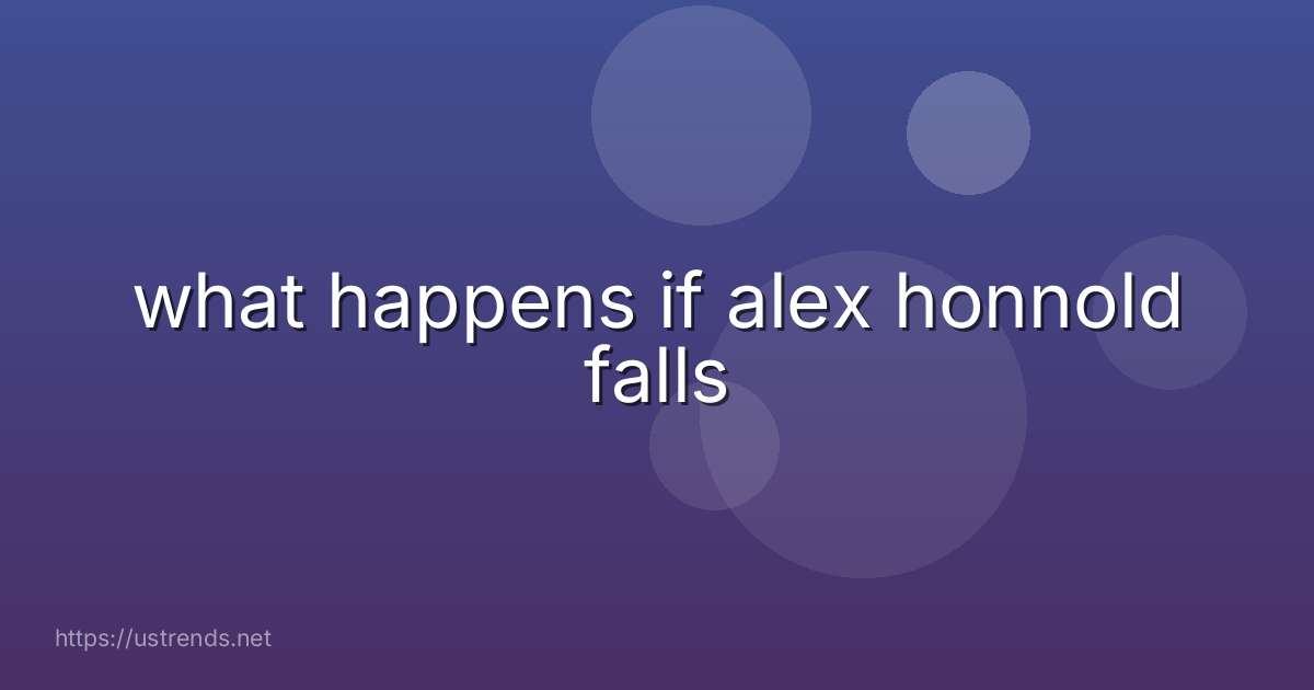 what happens if alex honnold falls