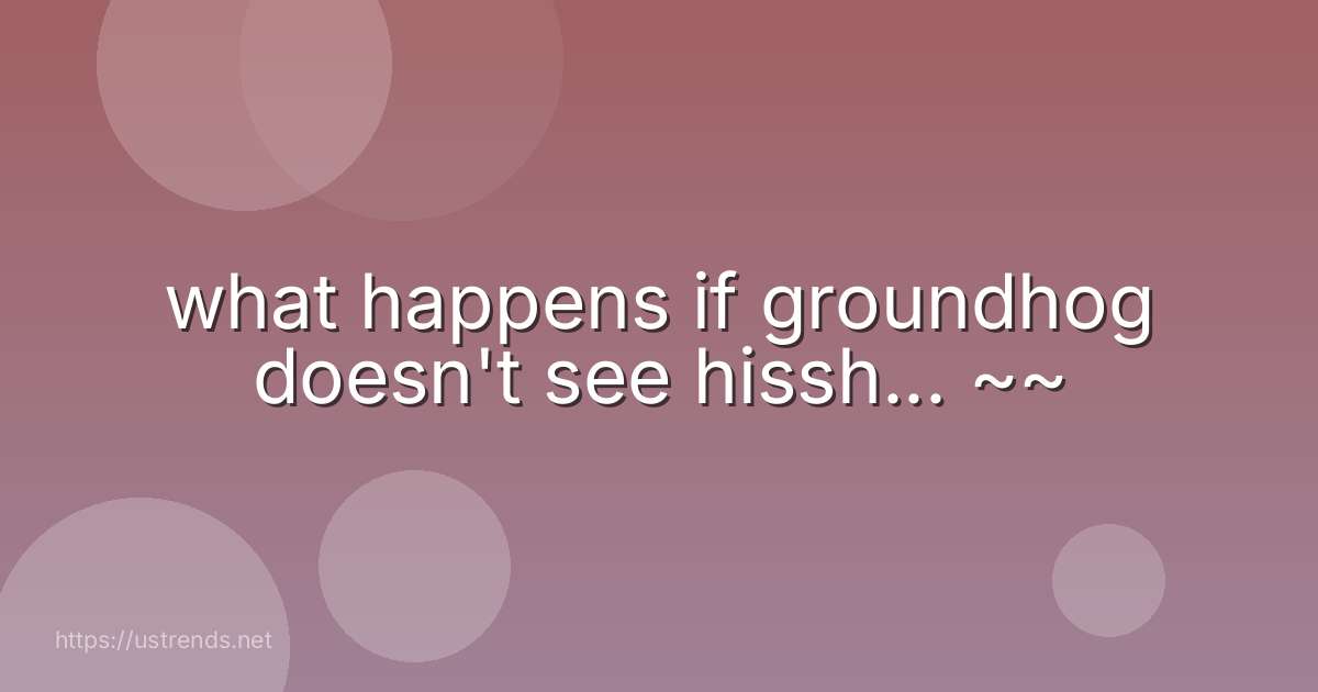 what happens if groundhog doesn't see hissh... ~~