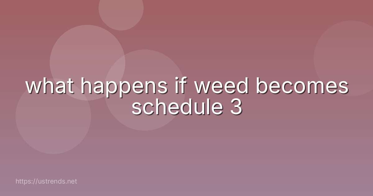 what happens if weed becomes schedule 3