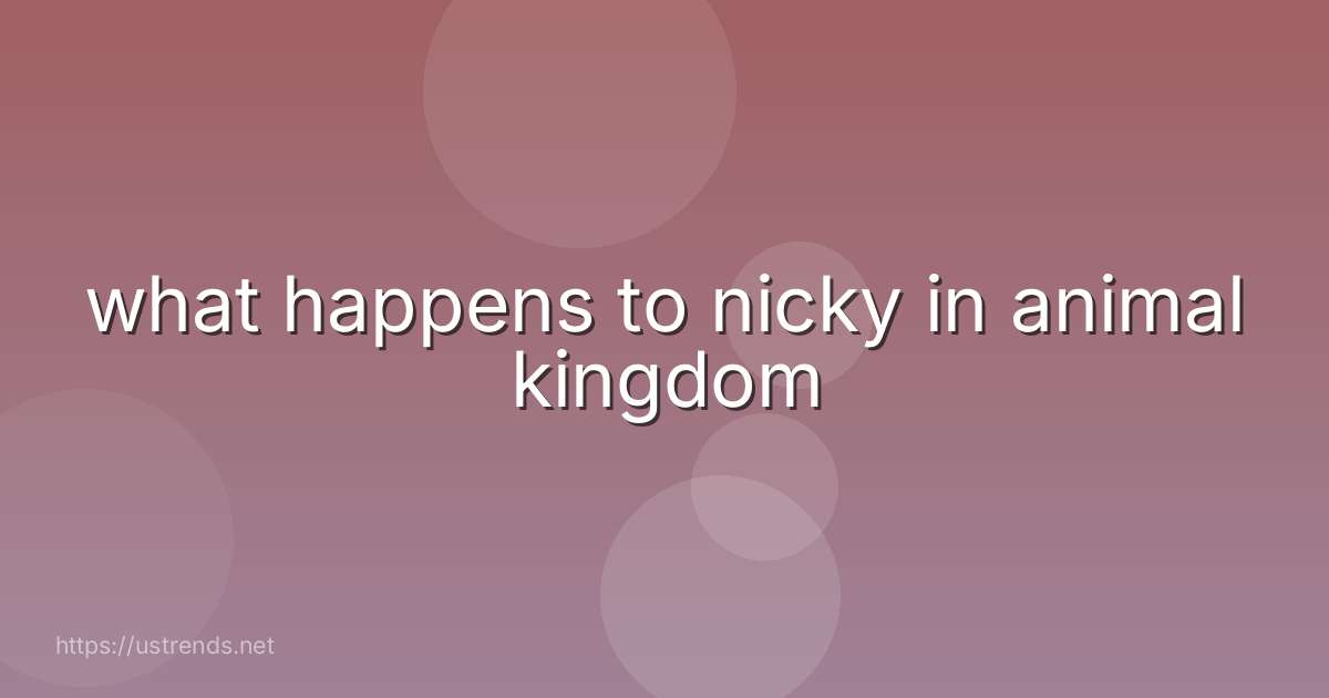 what happens to nicky in animal kingdom