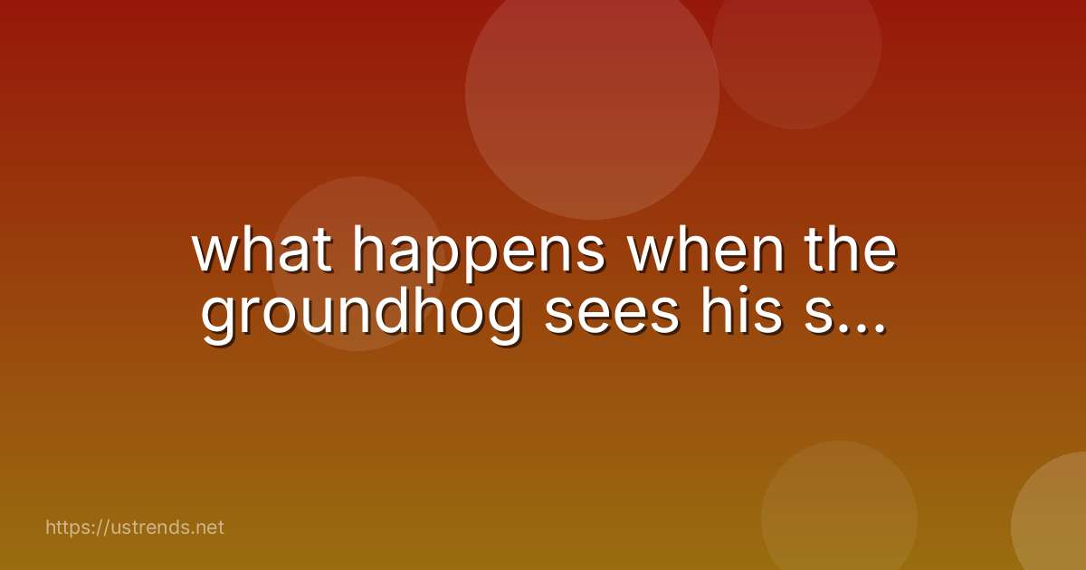 what happens when the groundhog sees his s...