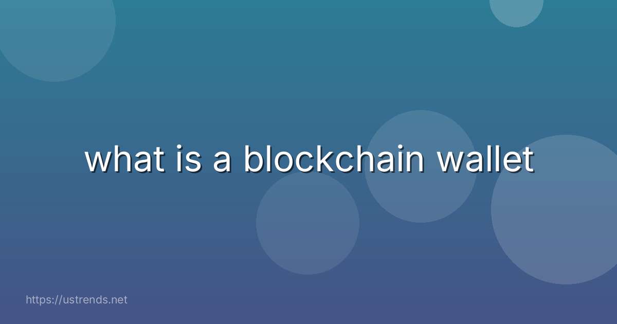what is a blockchain wallet