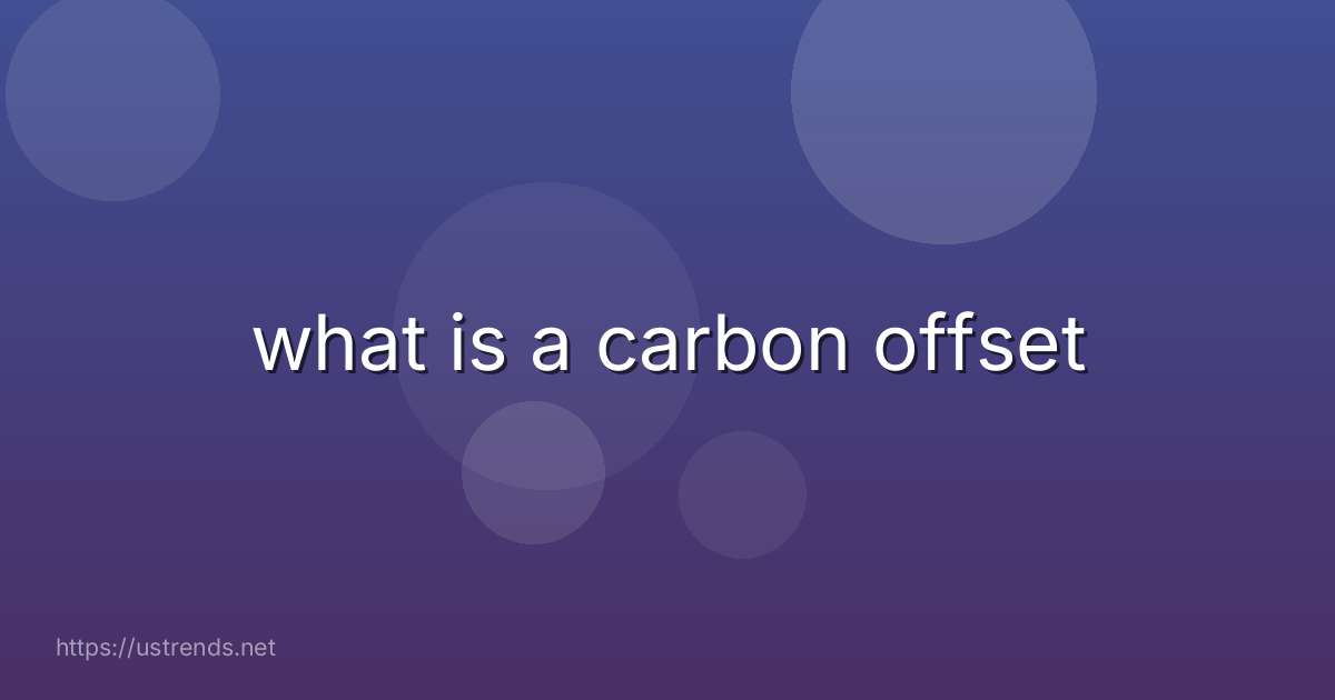 what is a carbon offset