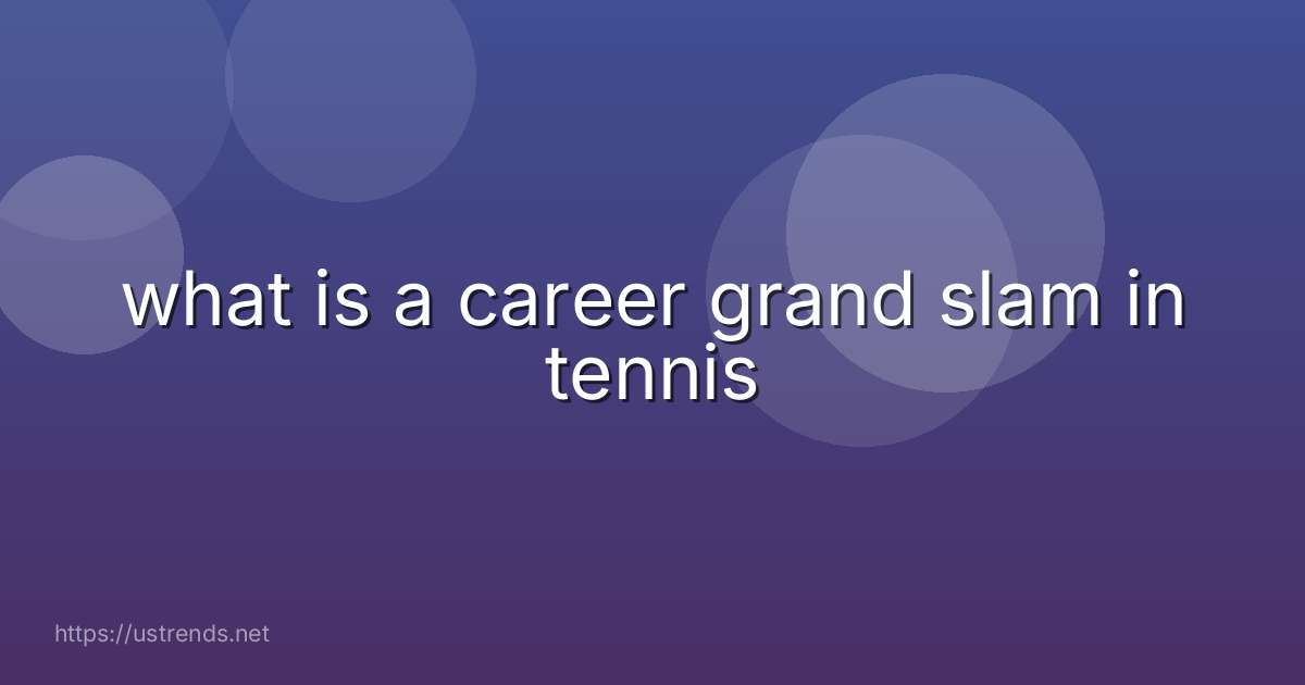 what is a career grand slam in tennis