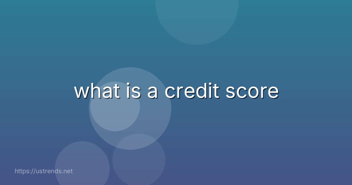 what is a credit score