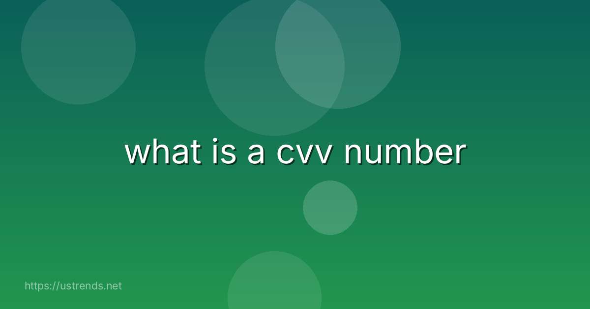 what is a cvv number