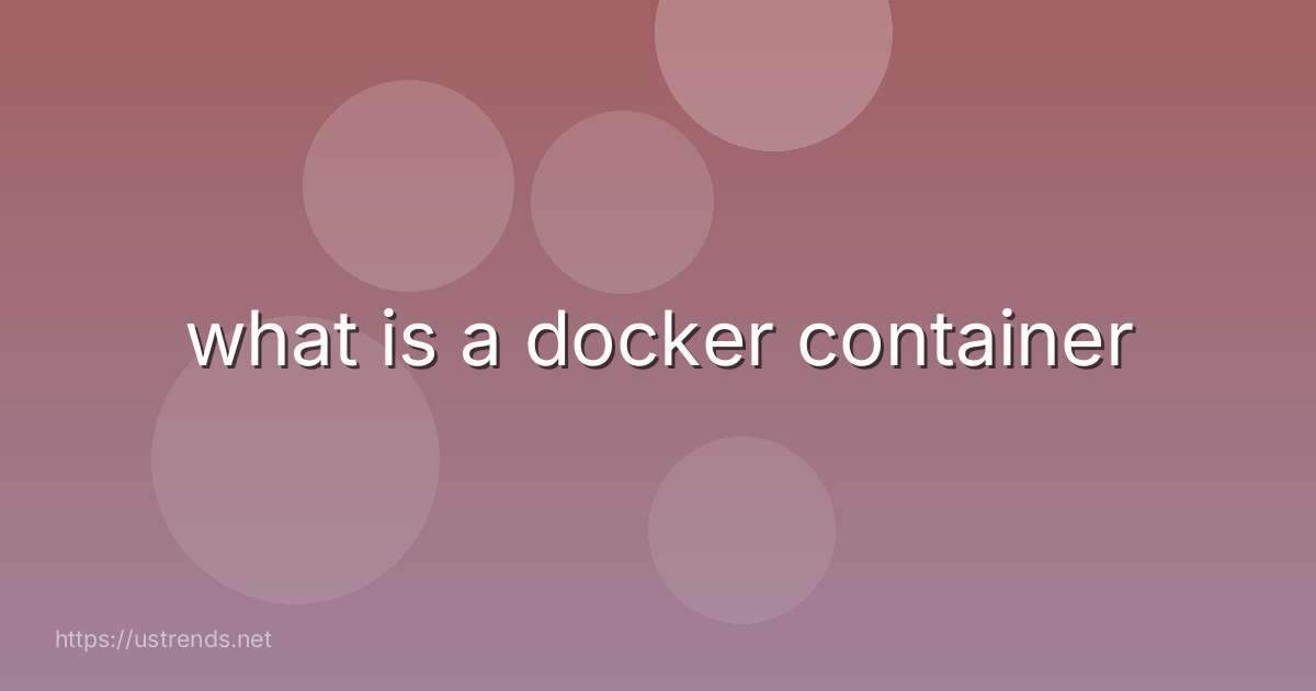 what is a docker container
