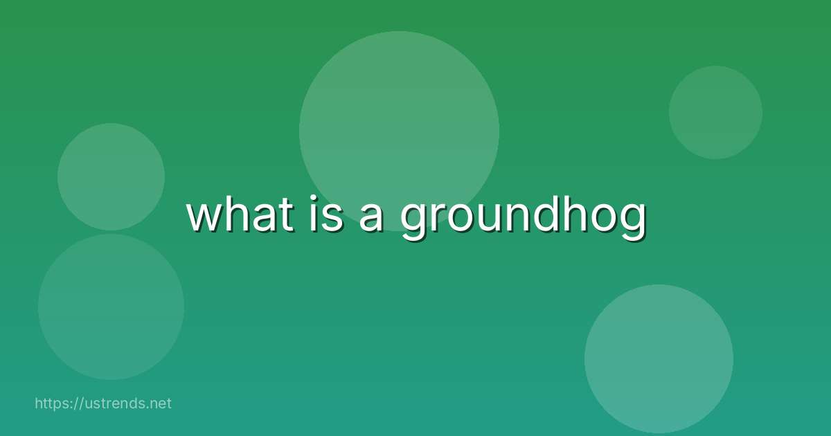 what is a groundhog
