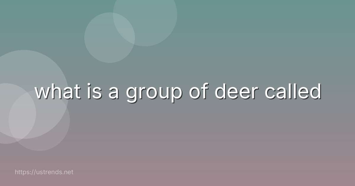 what is a group of deer called