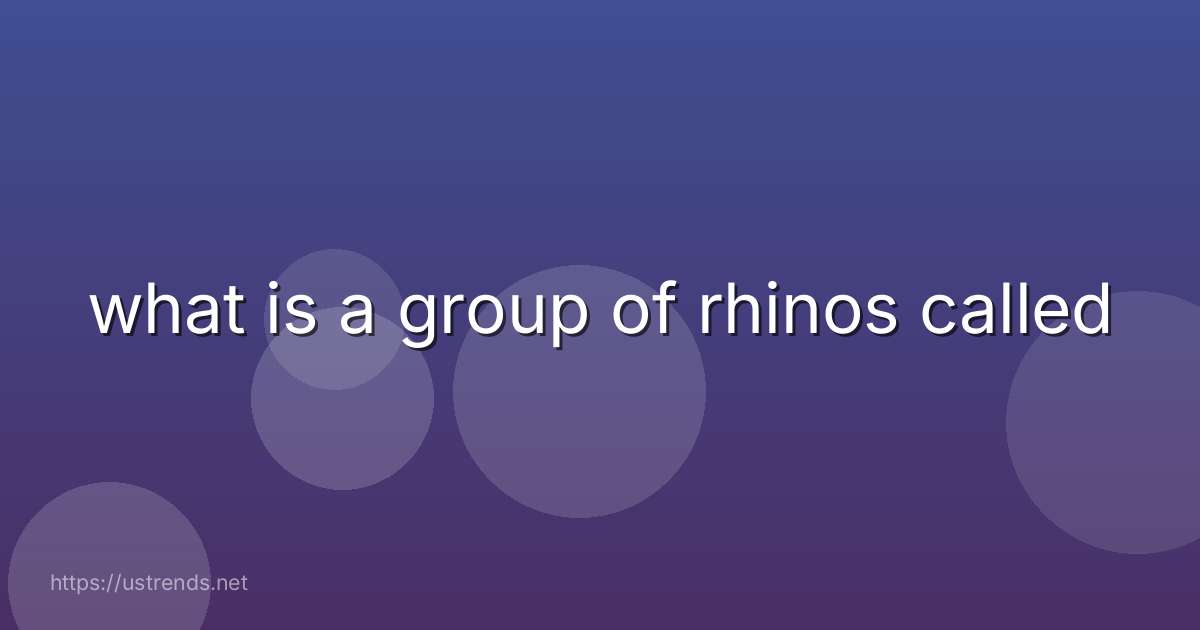 what is a group of rhinos called