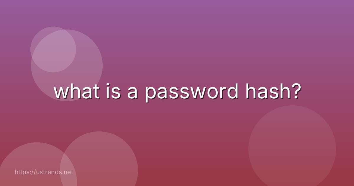 what is a password hash?
