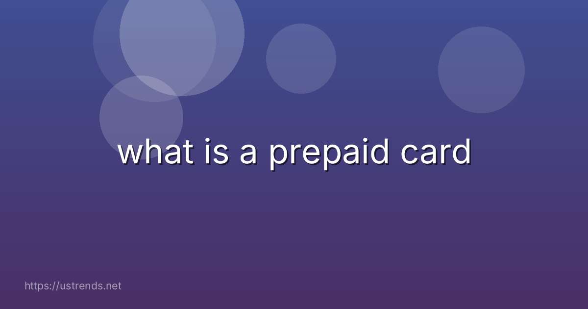 what is a prepaid card