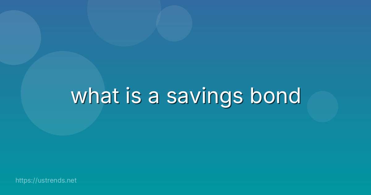 what is a savings bond