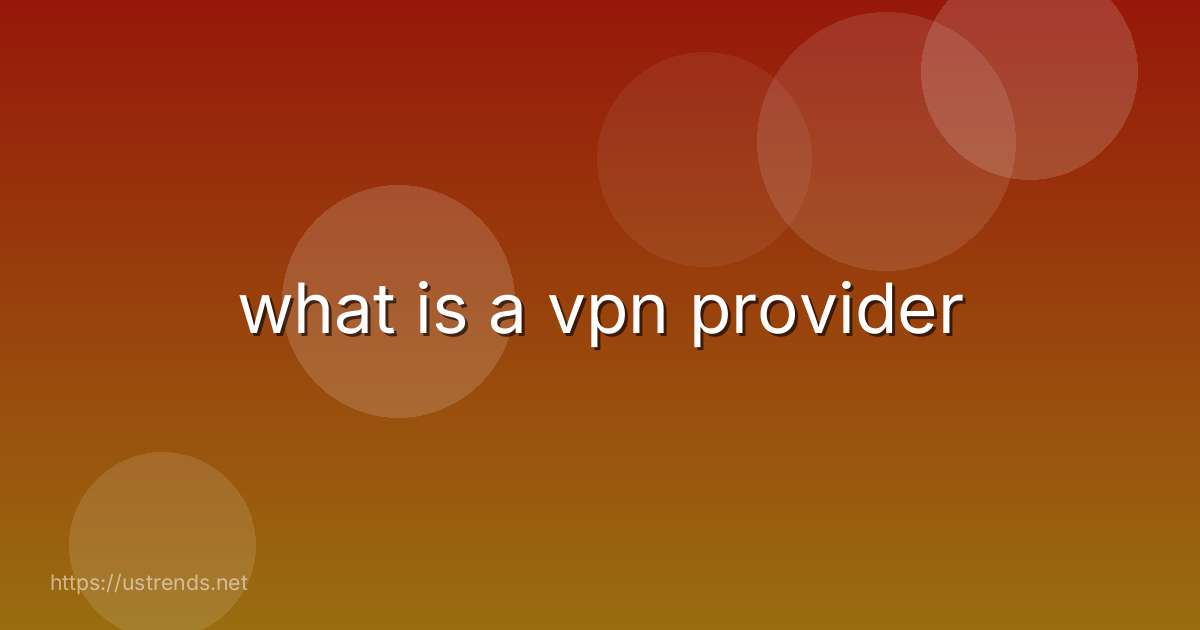 what is a vpn provider