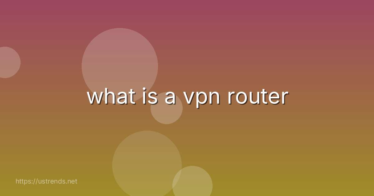 what is a vpn router