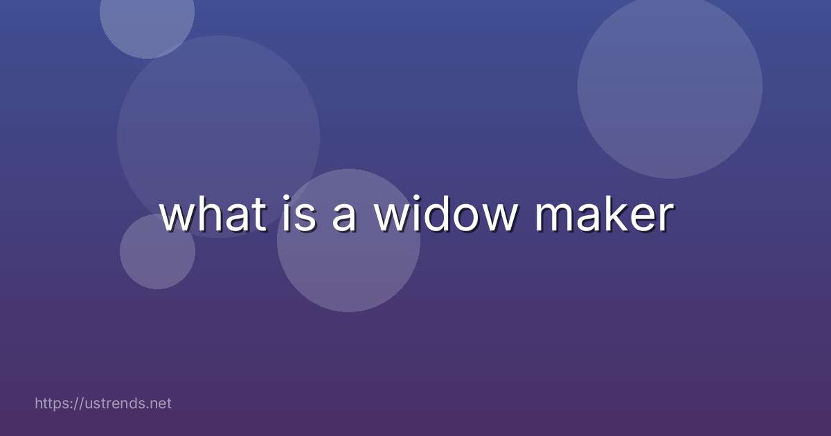 what is a widow maker