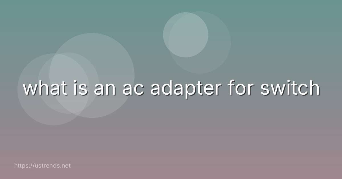 what is an ac adapter for switch