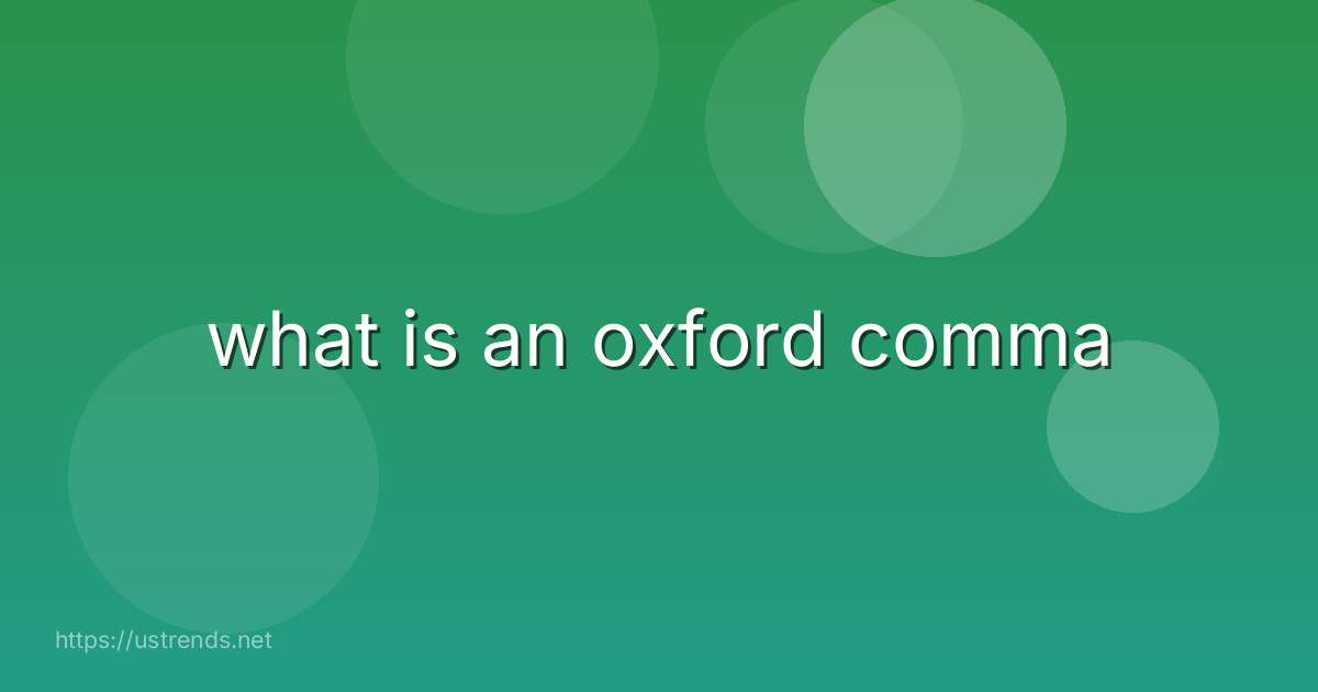 what is an oxford comma
