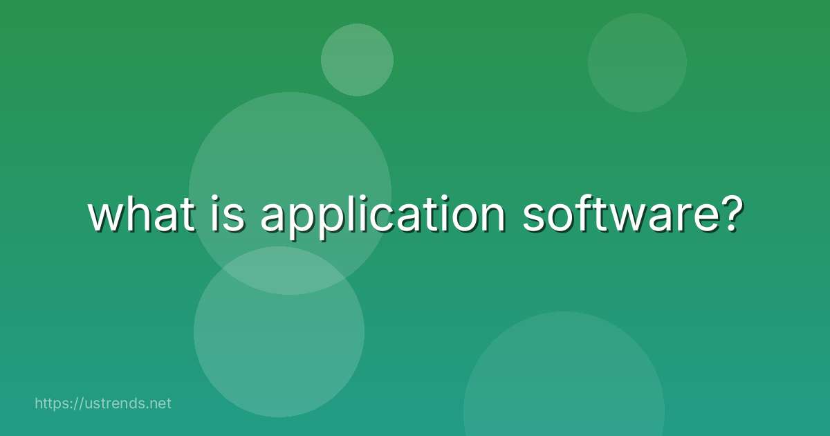what is application software?