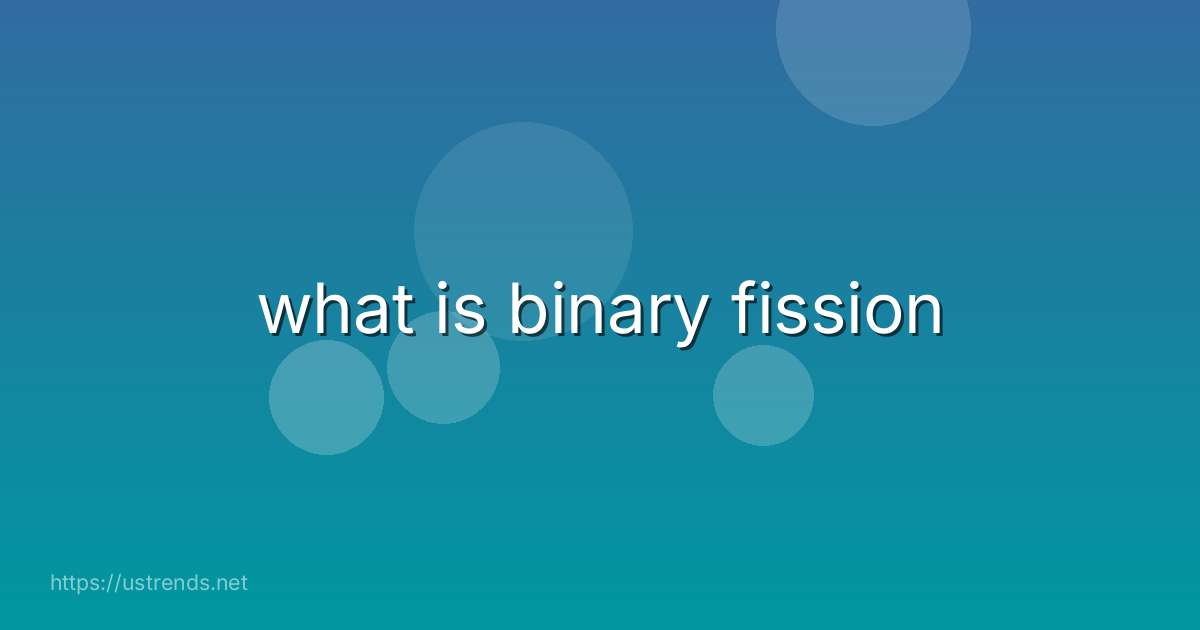 what is binary fission