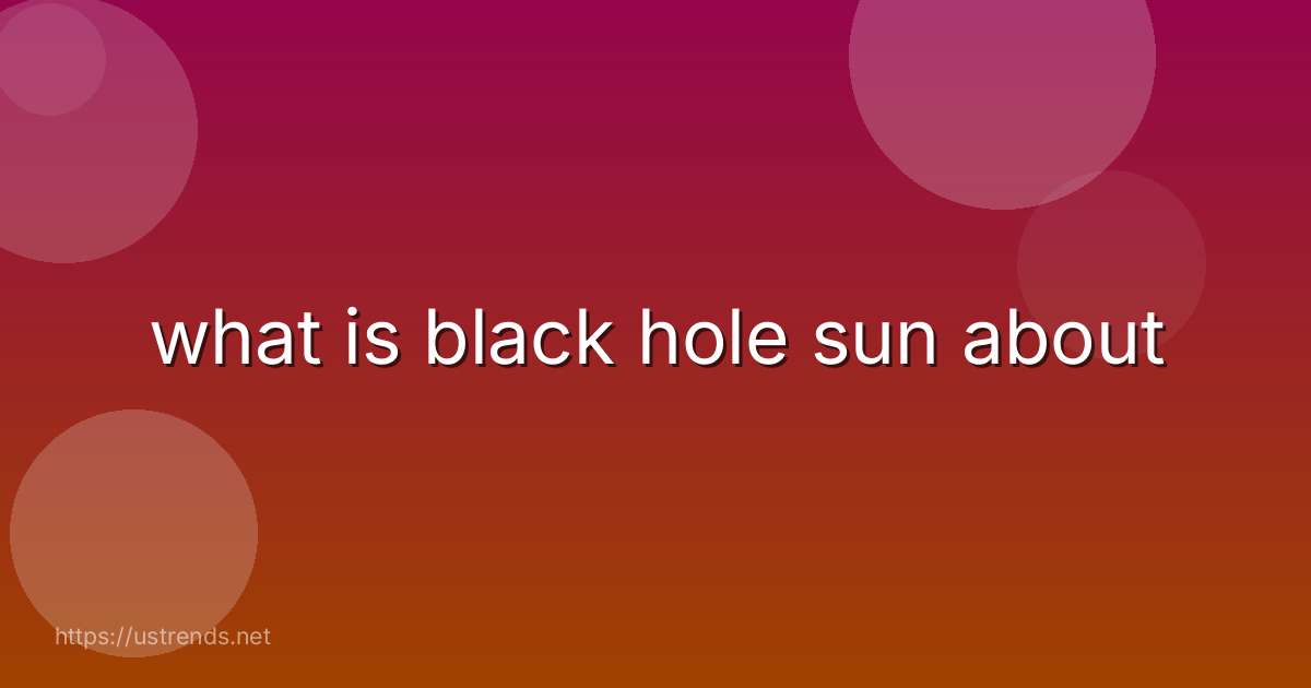 what is black hole sun about