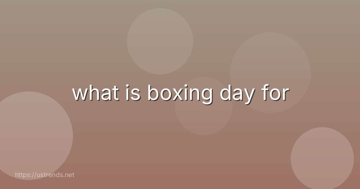 what is boxing day for