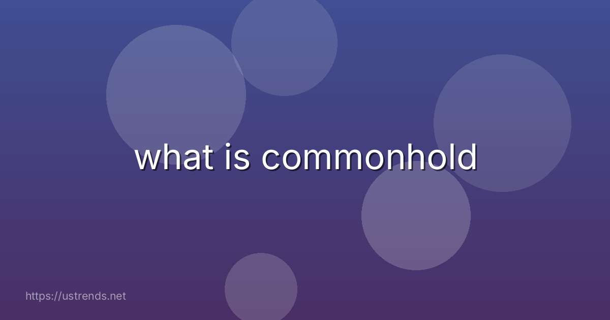 what is commonhold