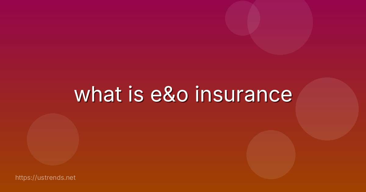 what is e&o insurance