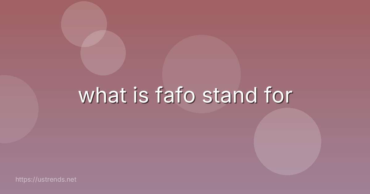 what is fafo stand for