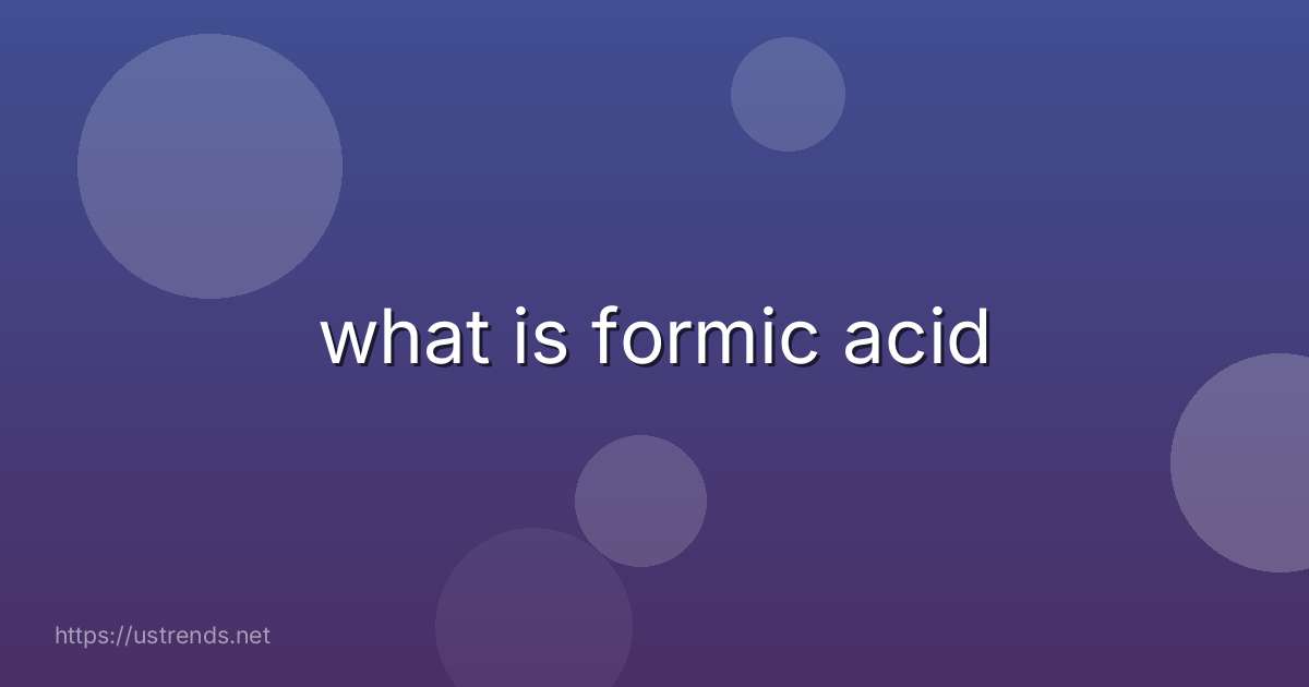 what is formic acid