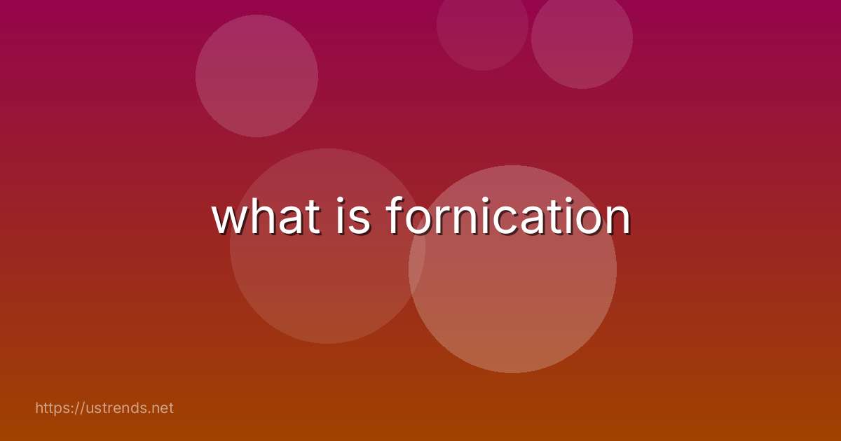 what is fornication