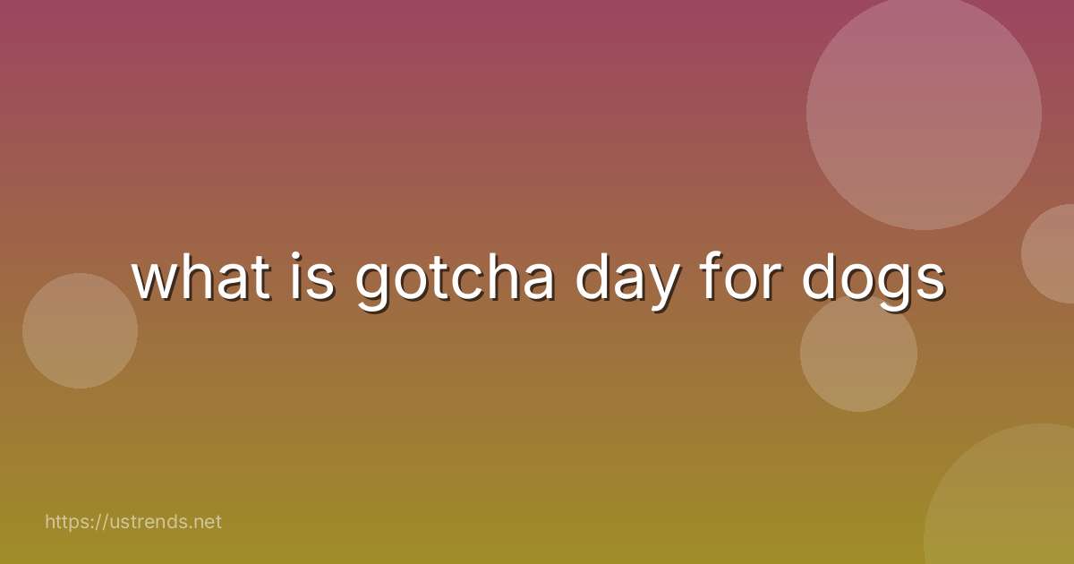 what is gotcha day for dogs