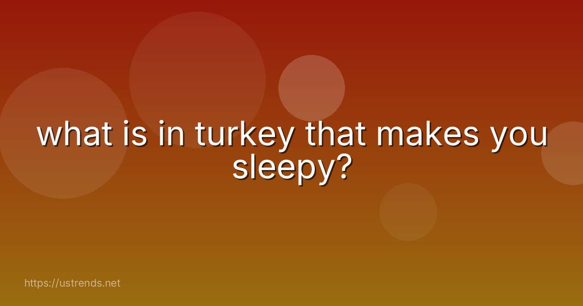 what is in turkey that makes you sleepy?