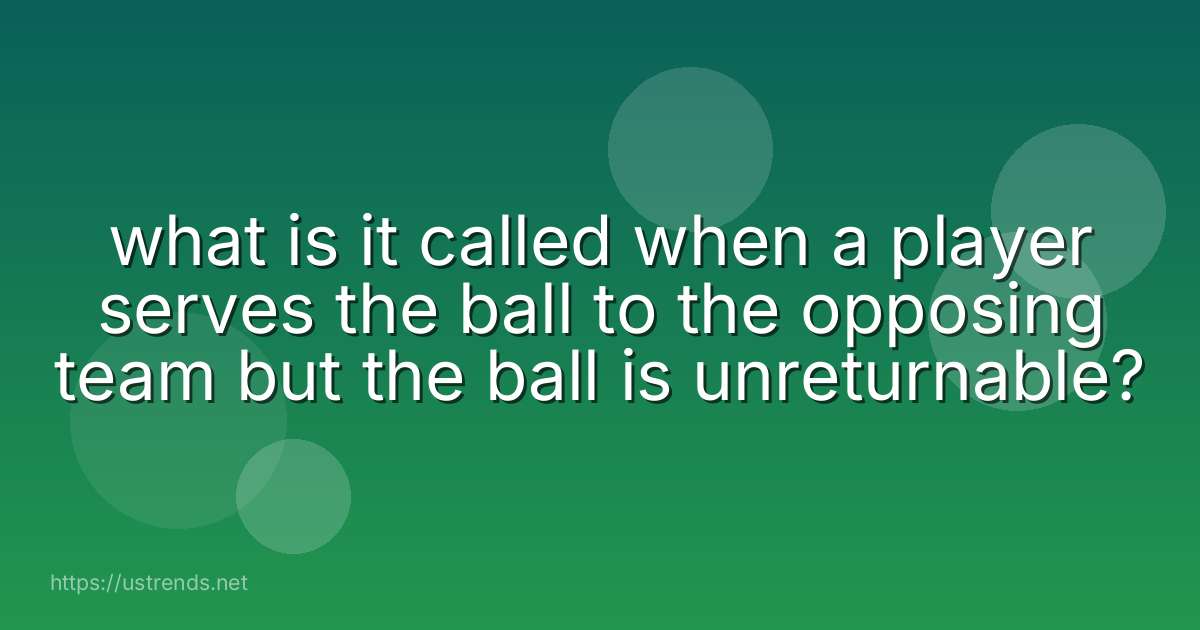what is it called when a player serves the ball to the opposing team but the ball is unreturnable?