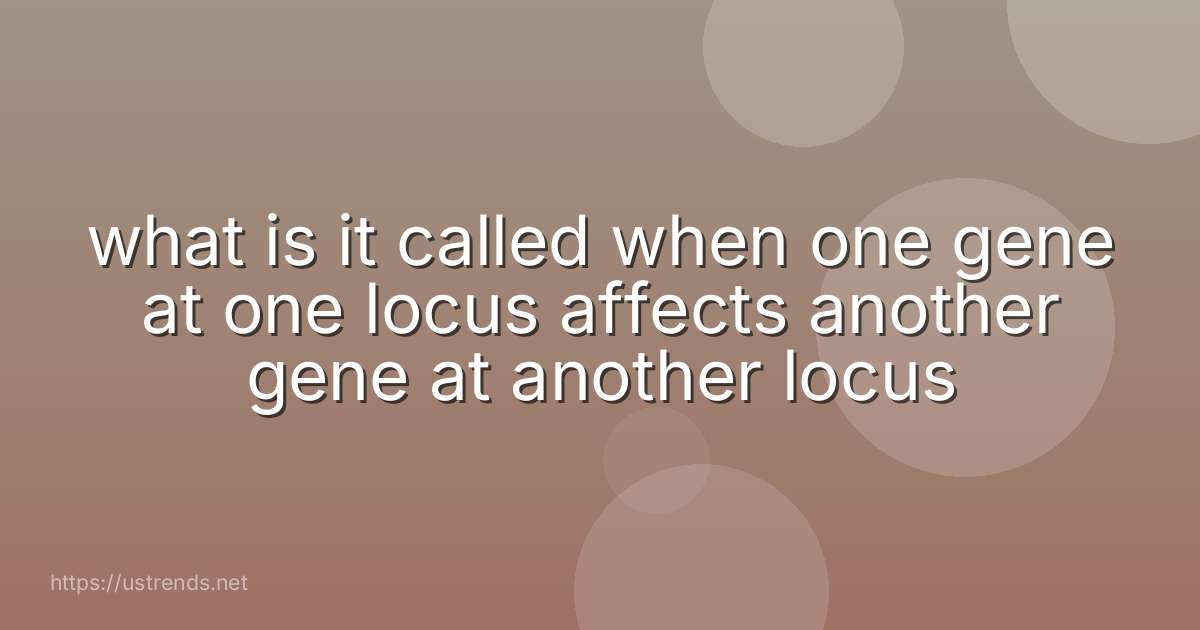 what is it called when one gene at one locus affects another gene at another locus