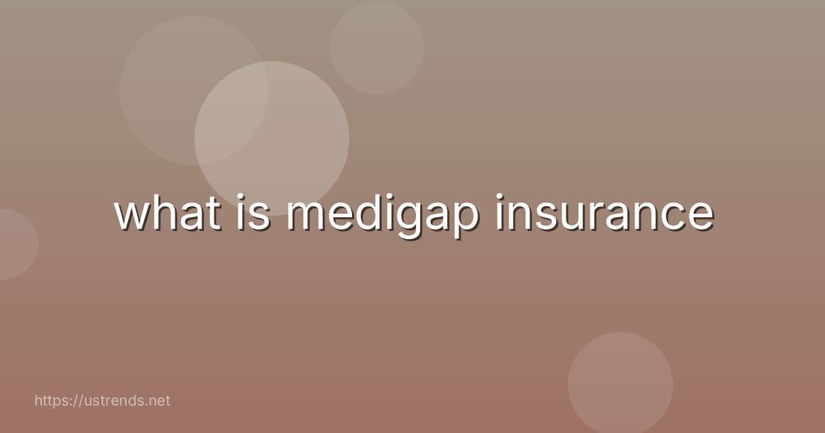 what is medigap insurance