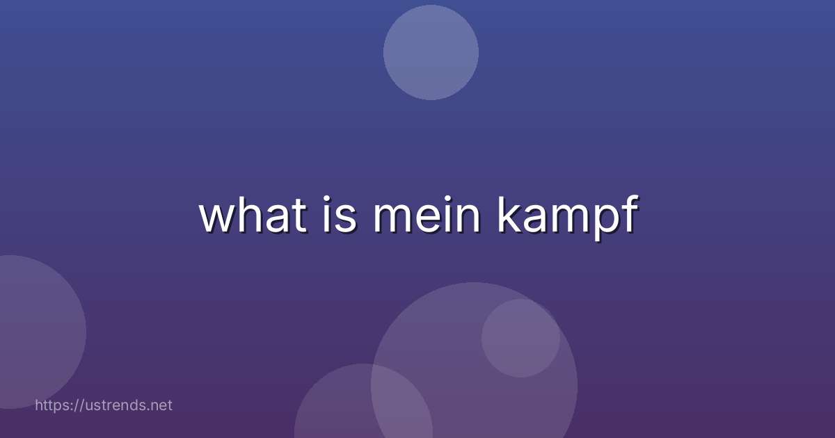 what is mein kampf