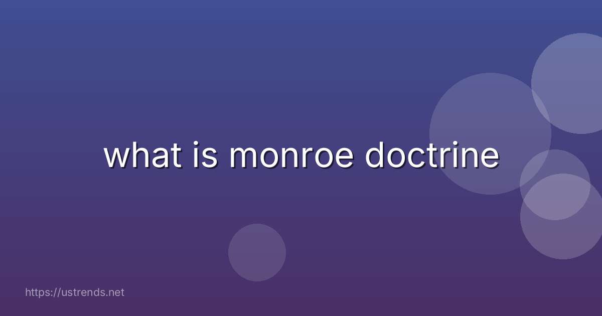 what is monroe doctrine