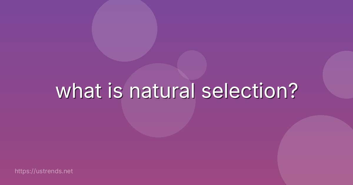 what is natural selection?