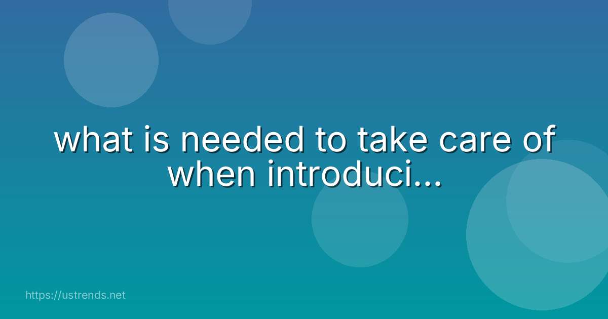 what is needed to take care of when introduci...