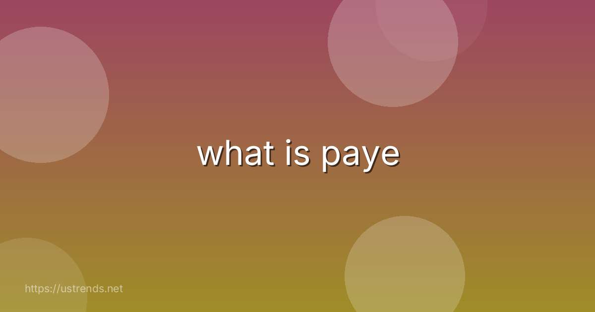 what is paye