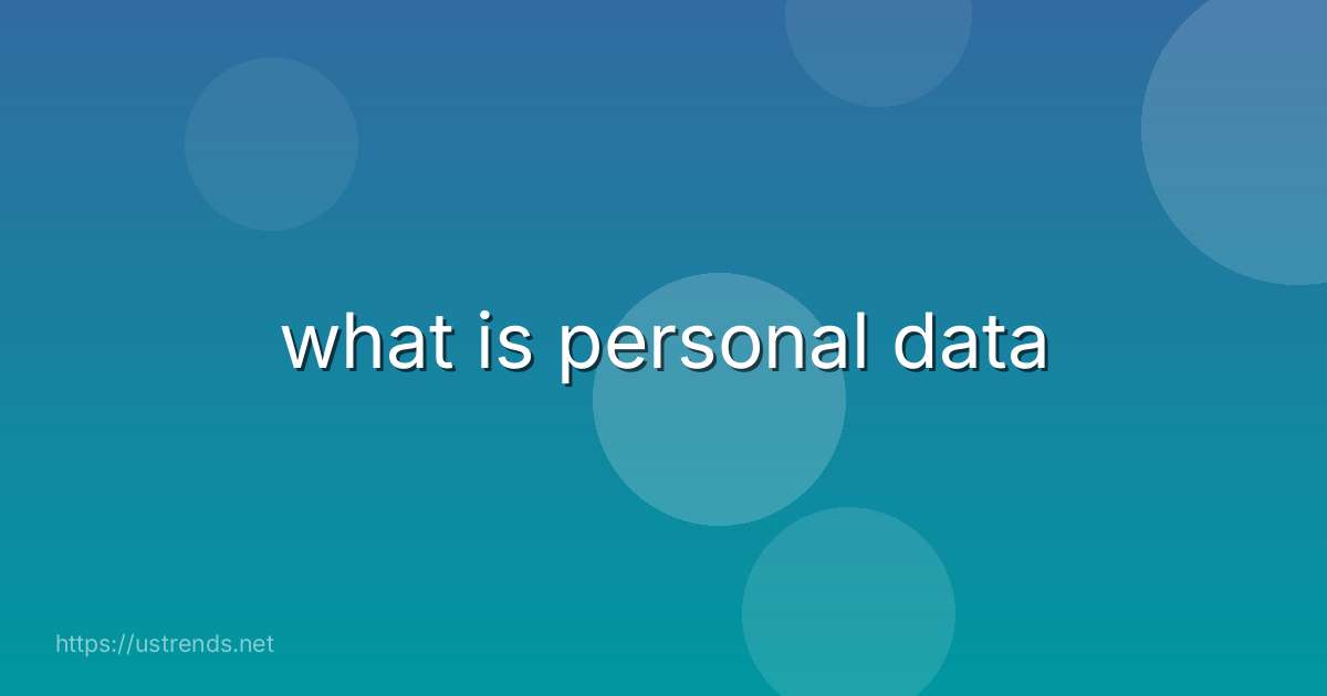 what is personal data