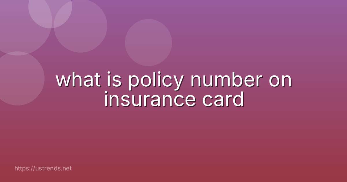 what is policy number on insurance card