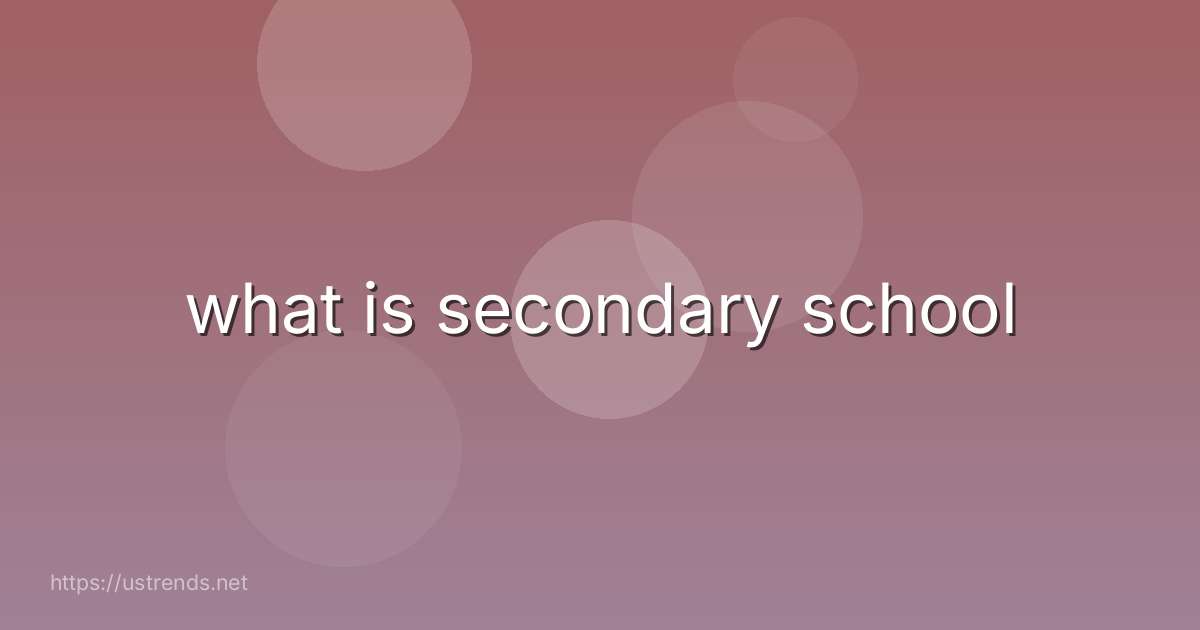 what is secondary school