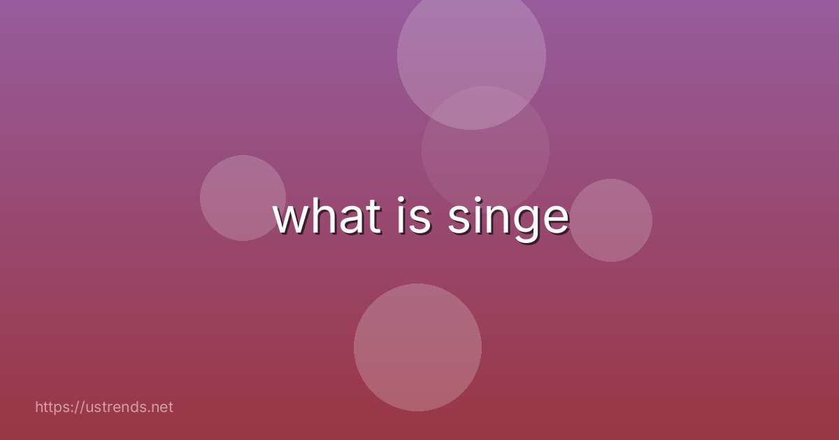 what is singe
